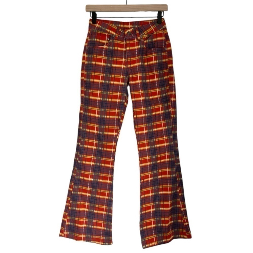 NWT The Ragged Priest Ragged Jeans Register Flare Jeans in Red Checkers‎ Size 24 - Picture 5 of 14